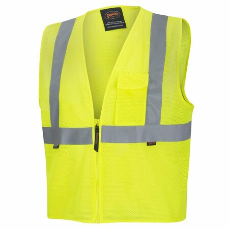 Pioneer Safety Vest, Mesh, Hi-Vis Yellow, 2XL V1060360U-2XL